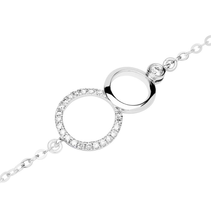 Armband Kreis-Design 18K Weißgold Diamanten