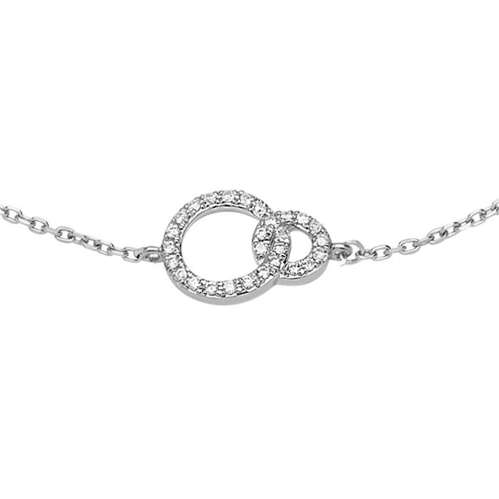 Bracelet circles in 14ct white gold with diamonds