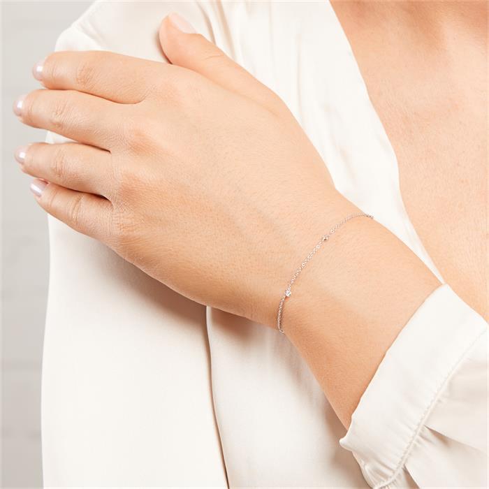 14k witgouden armband voor dames met Diamanten