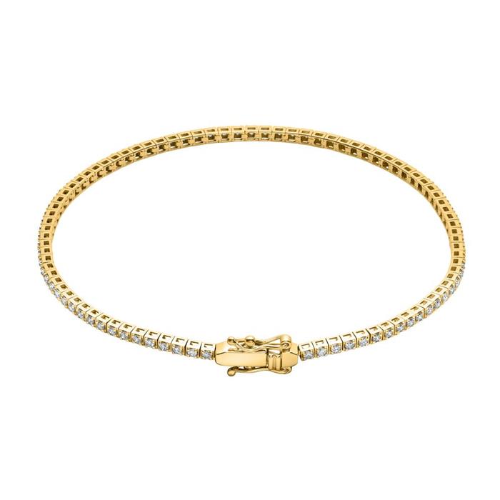 14 quilates pulsera tenis de oro con diamantes