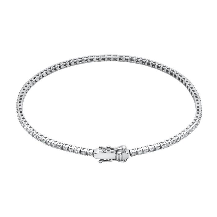 Riviã¨re bracelet in 14 carat white gold, diamonds