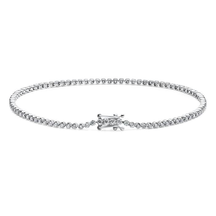 Ladies tennis bracelet in 14ct. white gold, diamonds