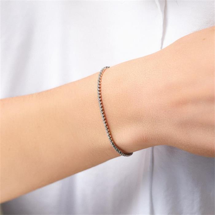 Tennisarmband f&#xFC;r Damen aus 585er Wei&#xDF;gold, Diamanten