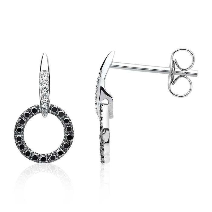 Earrings With Black Diamonds 0,25ct