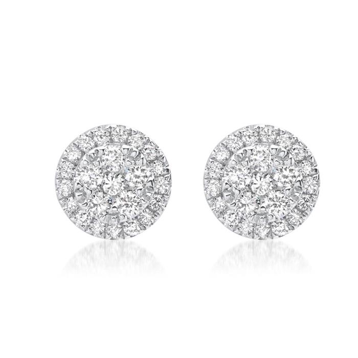 18ct white gold earrings 46 diamonds 0,16ct