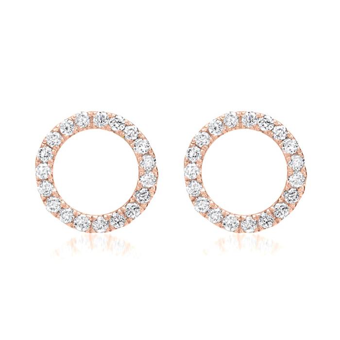 18ct rose gold earrings 38 diamonds 0,12ct