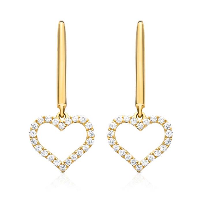 Herz Ohrringe aus 750er Gold mit Diamanten