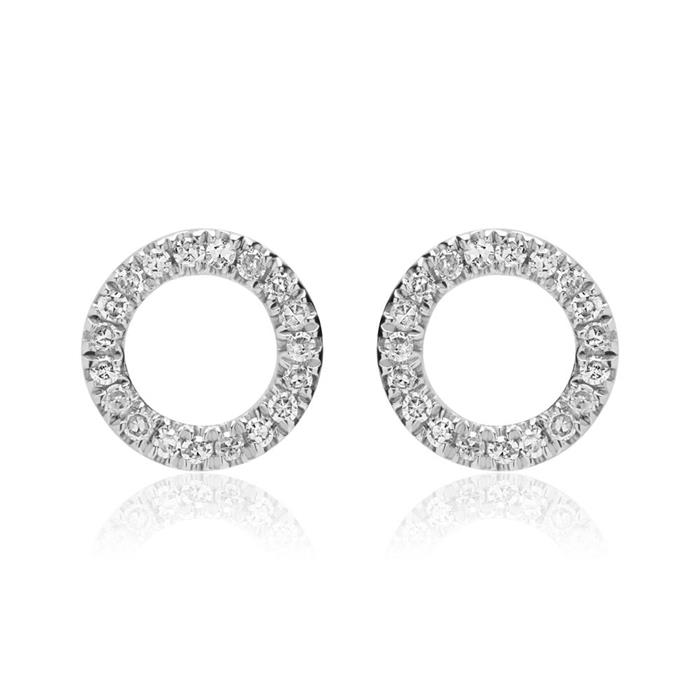 Ear Studs Circles In 14ct White Gold With Diamonds