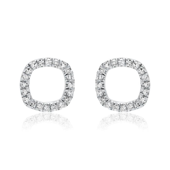 Stud earrings in 14 carat white gold with diamonds