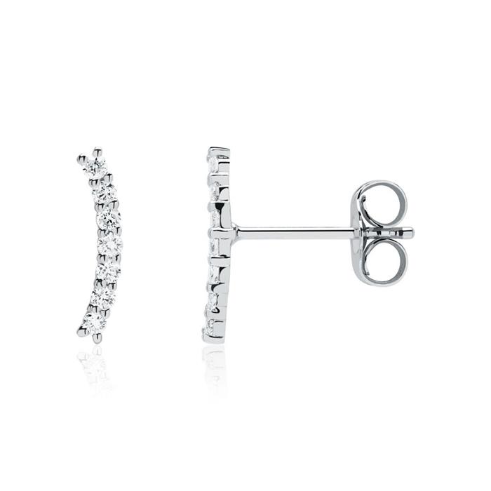 14 carat white gold diamond ear studs