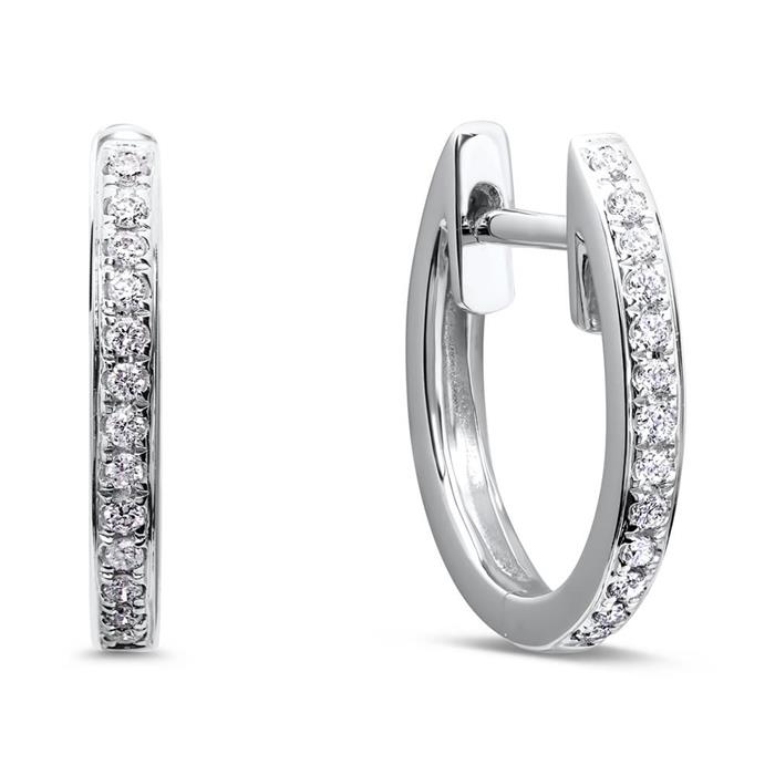 Hoops in 14ct white gold with diamonds