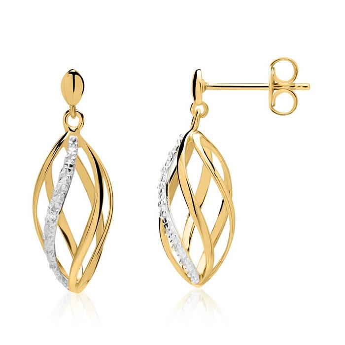 Pendientes de oro 14 quilates con diamantes