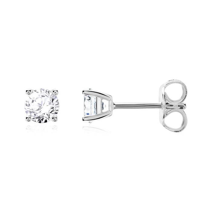 14ct white gold stud earrings with diamonds