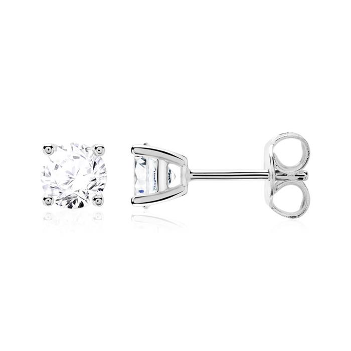 Diamond stud earrings for ladies in 14ct white gold