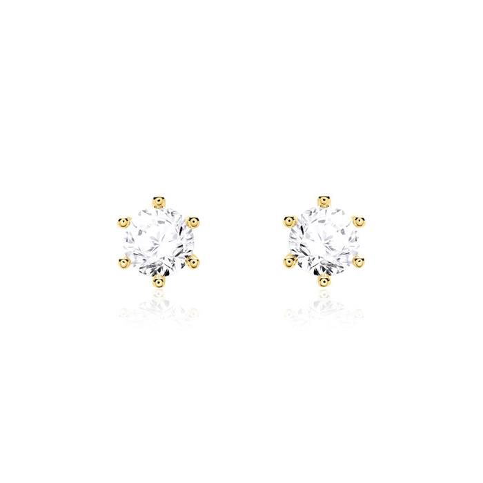 Studs In 14 Carat Gold With Diamonds