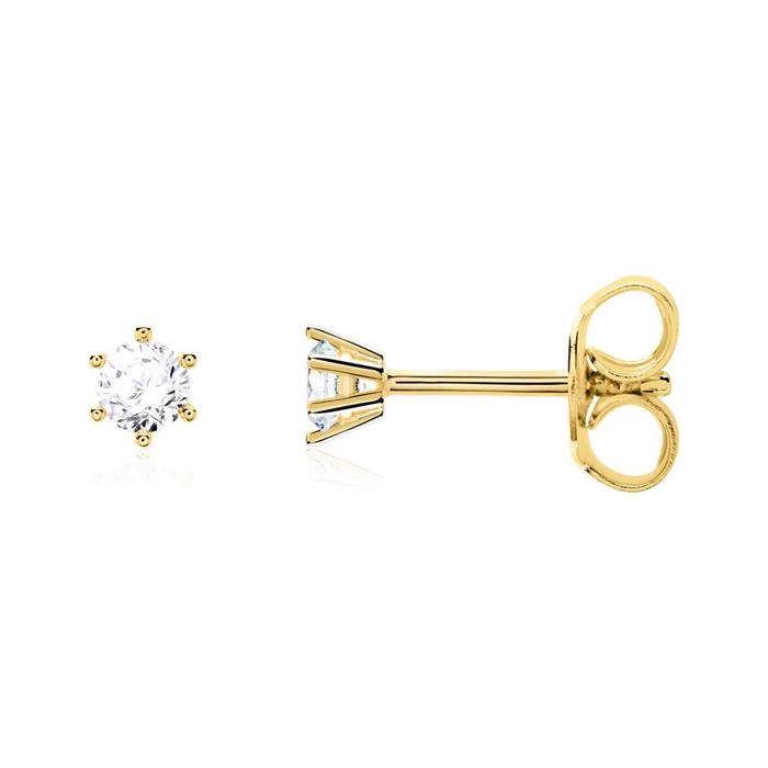 Studs In 14 Carat Gold With Diamonds