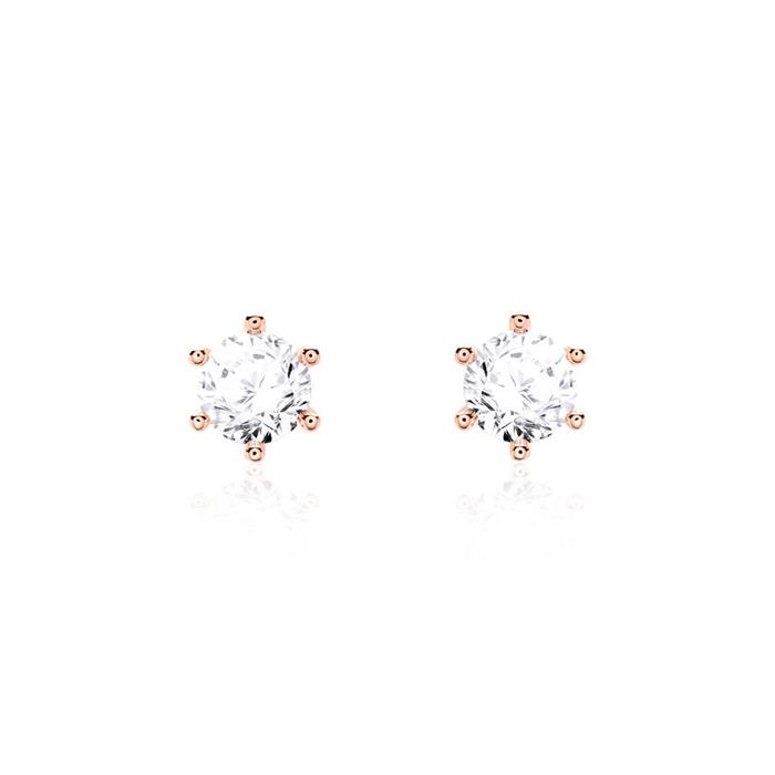 Diamond-Set Earrings For Ladies In 14ct Rose Gold