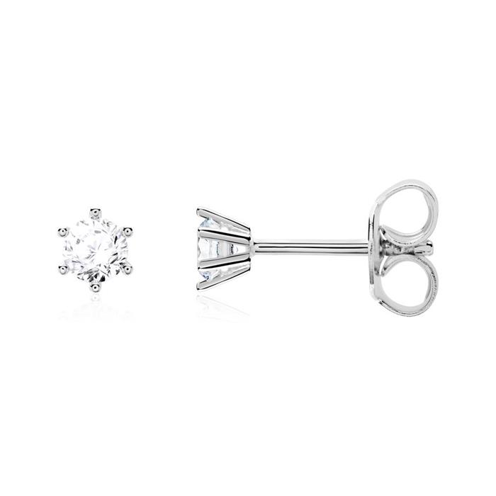 Diamond stud earrings for ladies in 14ct white gold