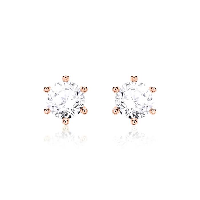 Diamantohrstecker für Damen aus 585er Roségold