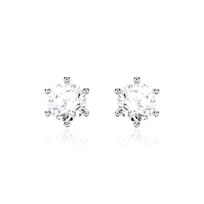 14ct white gold stud earrings with diamonds