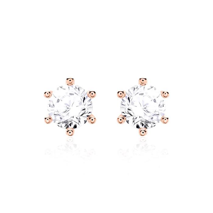 Diamond-set earrings for ladies in 14ct rose gold