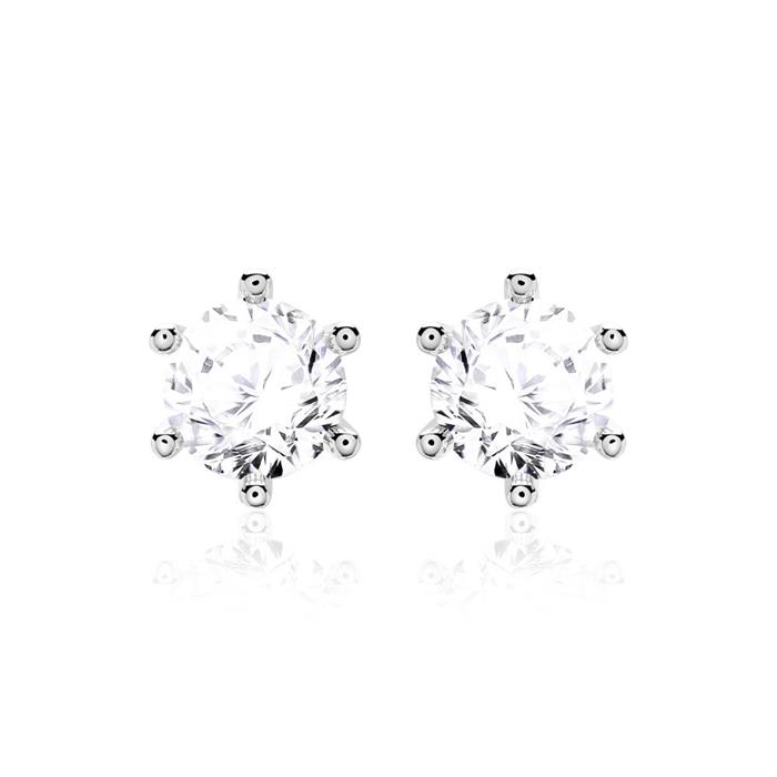 Diamond stud earrings for ladies in 14ct white gold