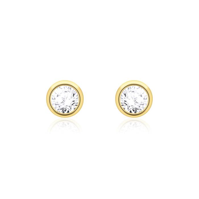 Diamond stud earrings for ladies in 14ct gold