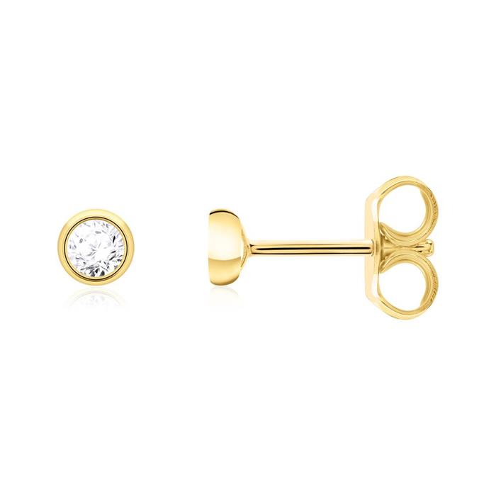 Diamond stud earrings for ladies in 14ct gold