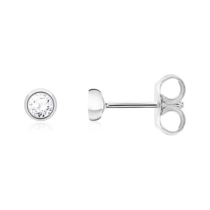 Studs in 14ct white gold with diamonds