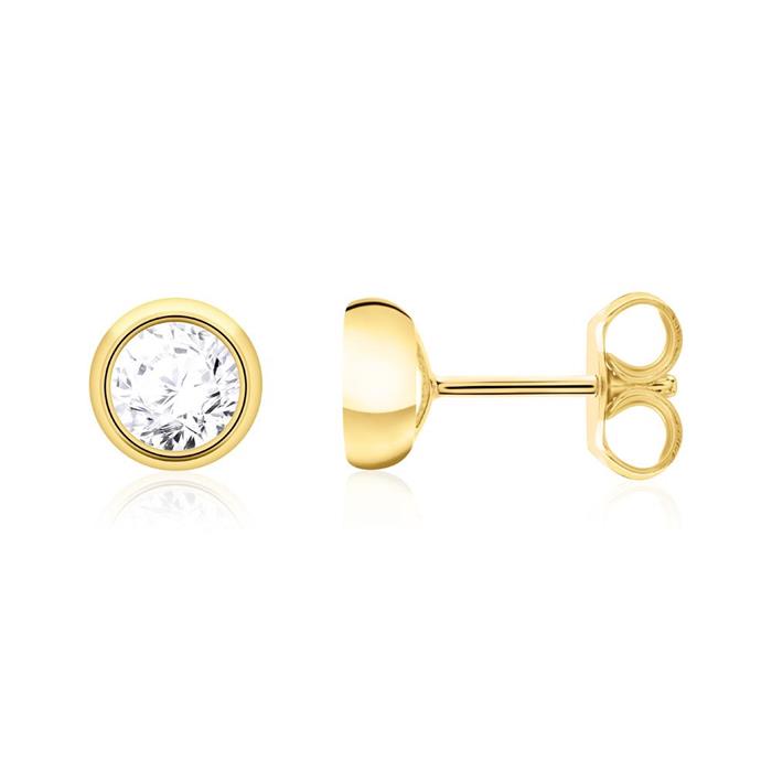 14ct gold stud earrings with diamonds