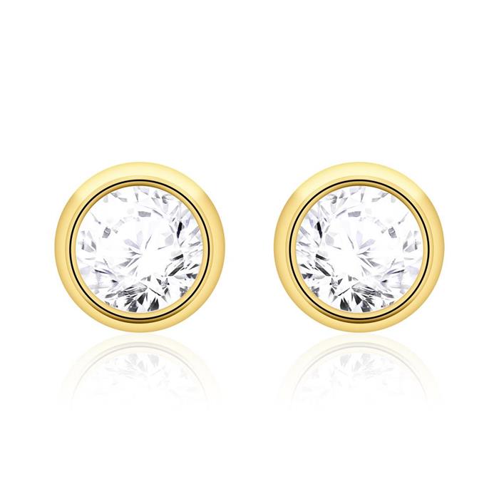 585 gold stud earrings for ladies with diamonds