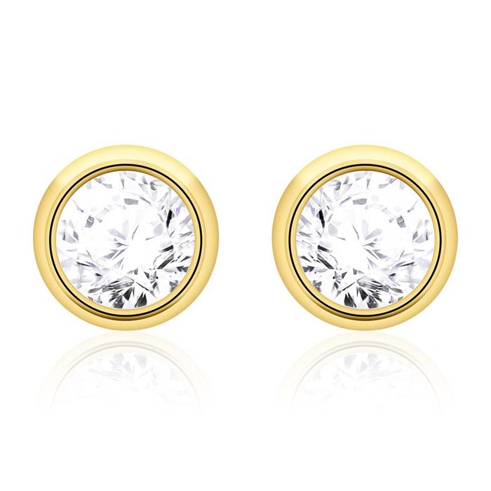 585 gold ladies stud earrings with diamonds