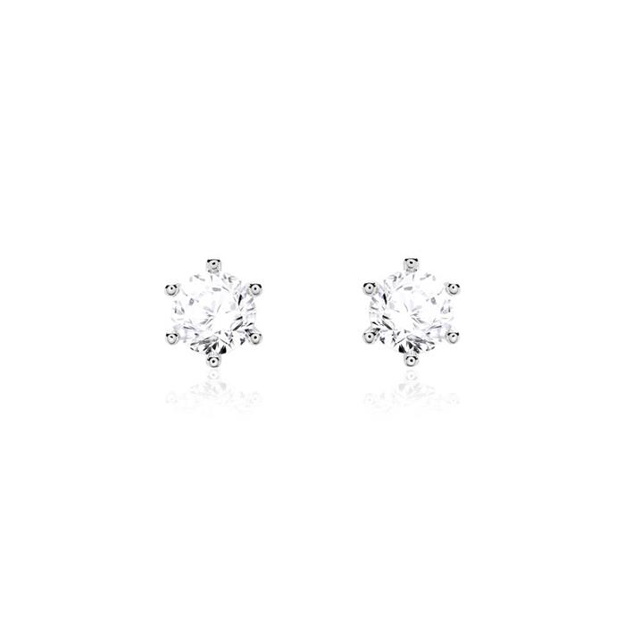 14ct white gold stud earrings with diamonds for ladies