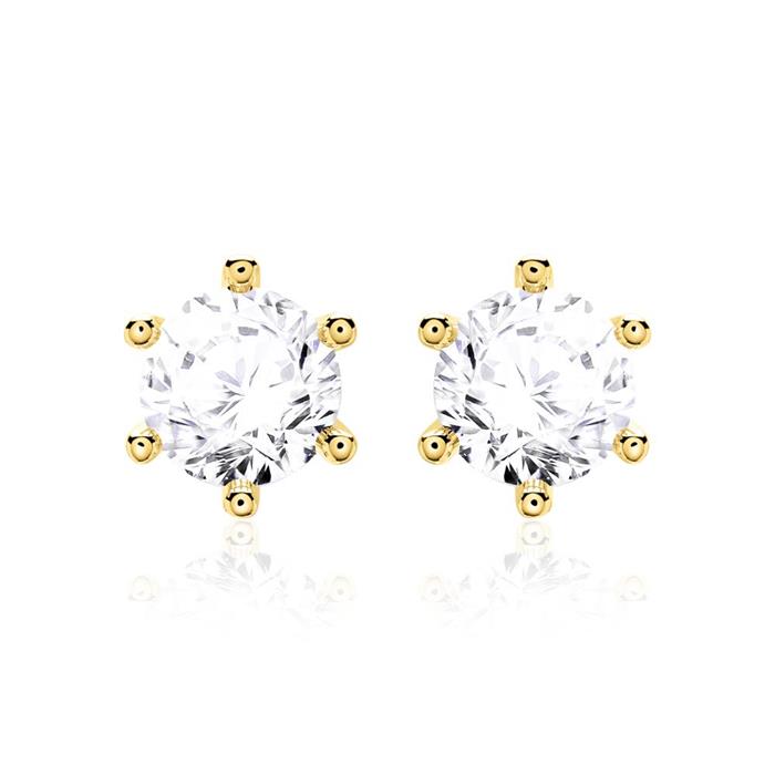 14ct gold stud earrings for ladies with diamonds