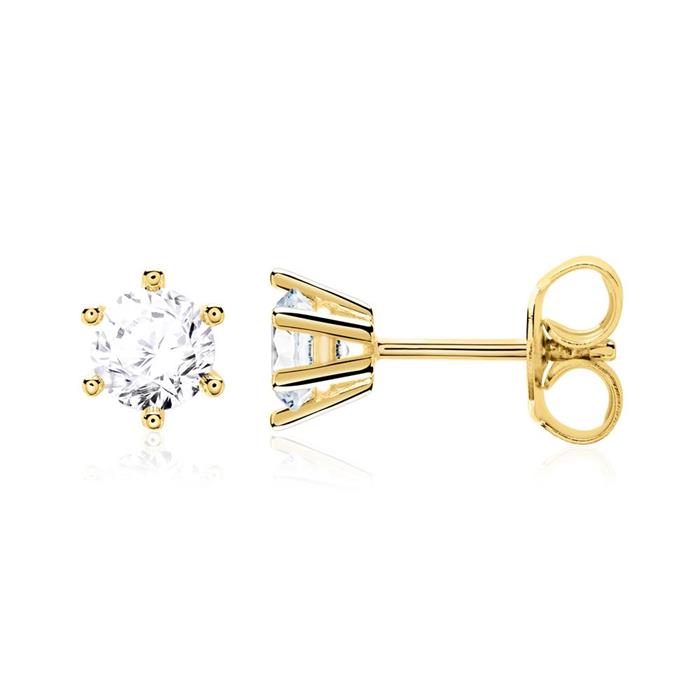 14ct gold stud earrings for ladies with diamonds