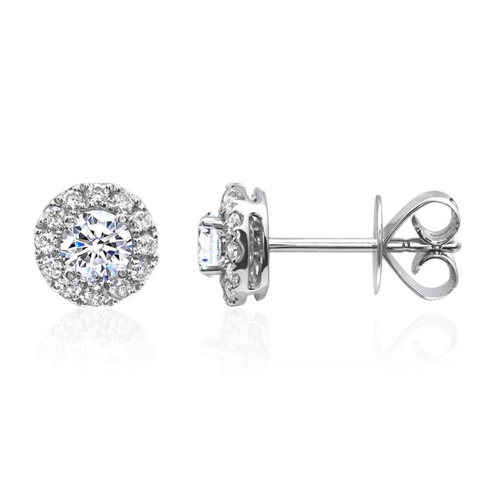 Ear studs in 750 white gold, diamonds, approx. 0.39 ct.