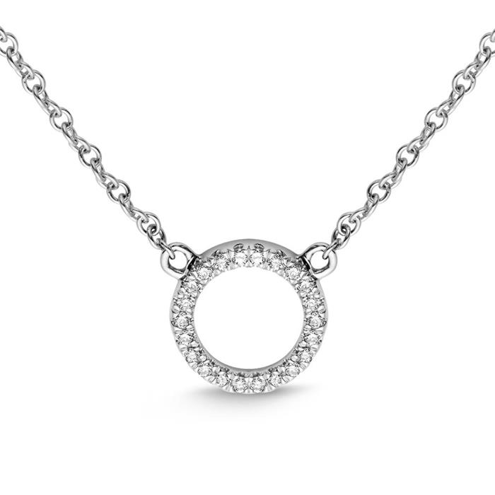 Necklace Circle 18ct White Gold 22 Diamonds 0,07ct