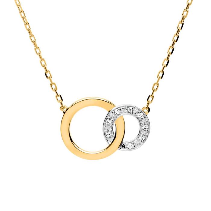 Necklace circles of 14ct gold diamonds