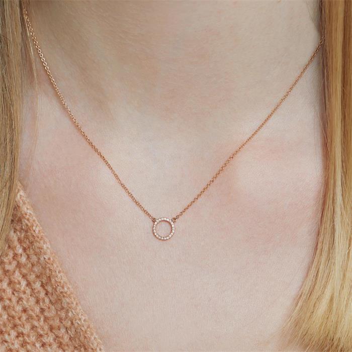 Necklace circle for women in 18ct rose gold