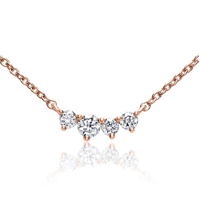 Ladies 14-carat rose gold necklace with diamonds