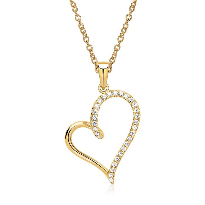 Pendant 18ct yellow gold 29 diamonds 0,16ct