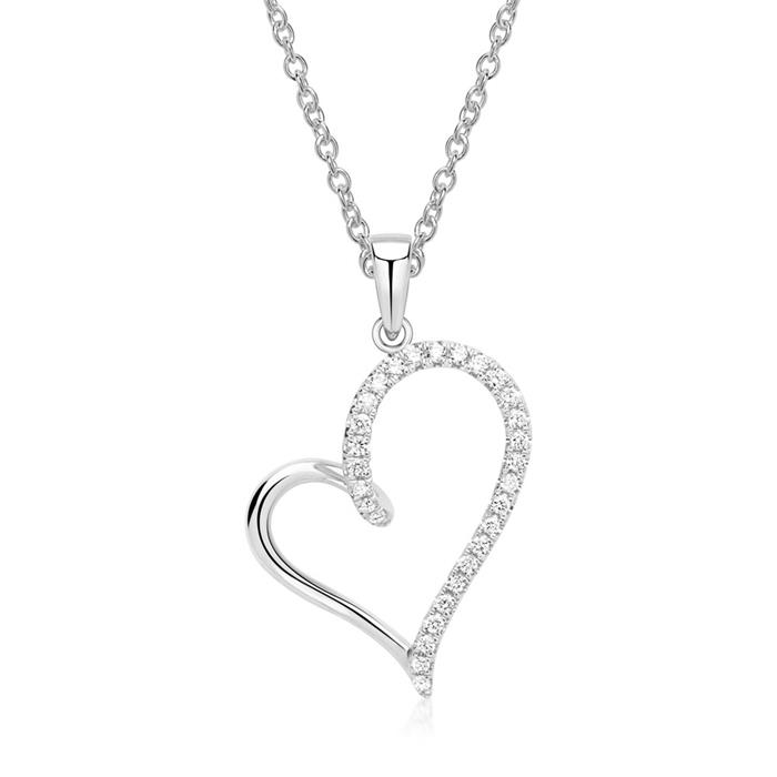 Pendant 18ct white gold 29 diamonds 0,16ct