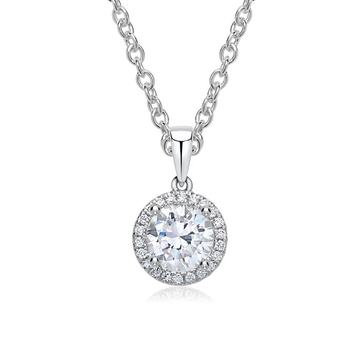 Necklace 18ct white gold pendant with diamonds