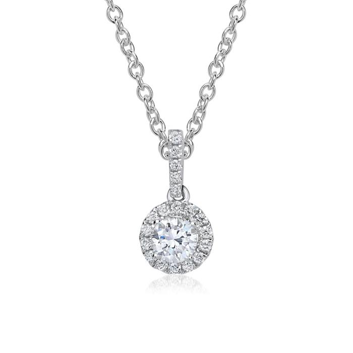 18ct white gold diamond necklace with pendant