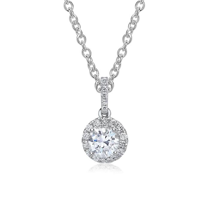 Diamond necklace in 18ct white gold with pendant