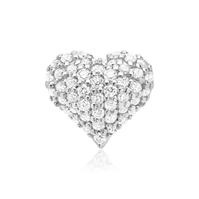 14ct white gold necklace heart 48 diamonds
