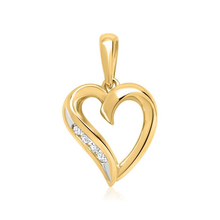 Necklace 14ct yellow gold 4 diamonds 0,0256ct