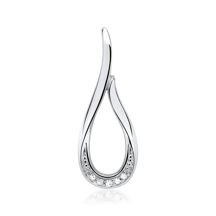 14ct white gold necklace drop 5 diamonds