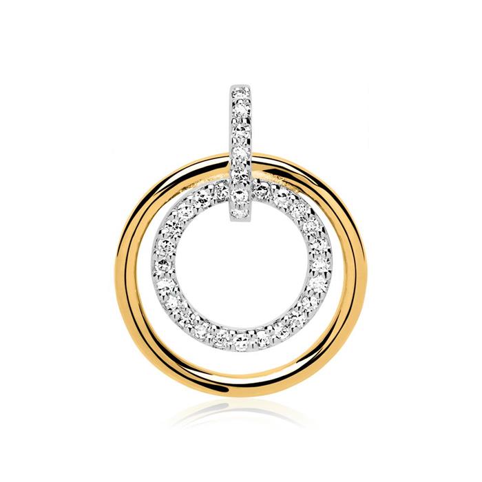 Hanger cirkelt met 14 karaat gouden Diamanten