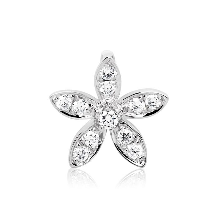 14ct white gold flower pendant 11 diamonds